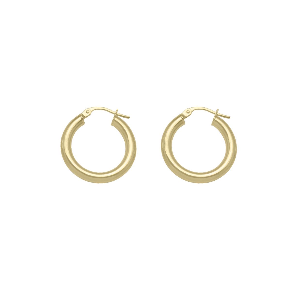 EH0103, Gold Earrings, Hoops, 3 mm Tubing