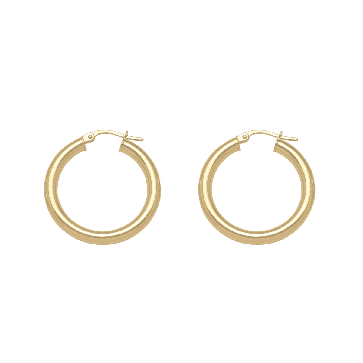 EH0103, Gold Earrings, Hoops, 3 mm Tubing
