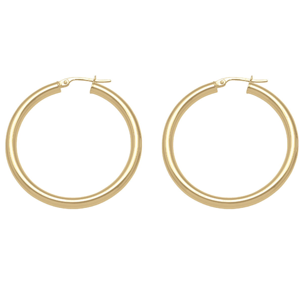 EH0103, Gold Earrings, Hoops, 3 mm Tubing