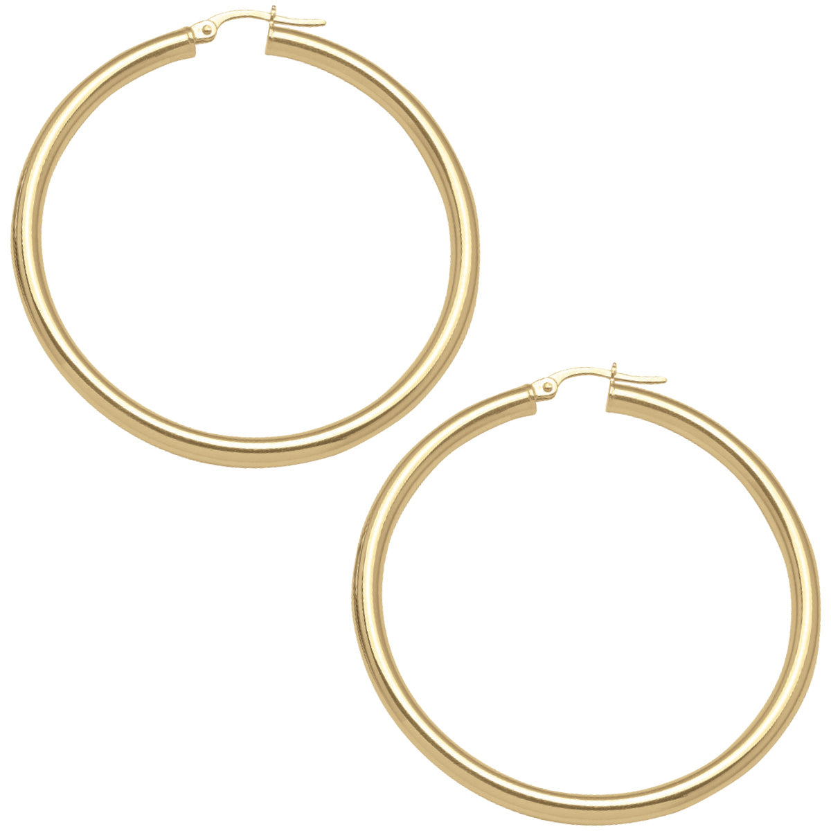 EH0103, Gold Earrings, Hoops, 3 mm Tubing