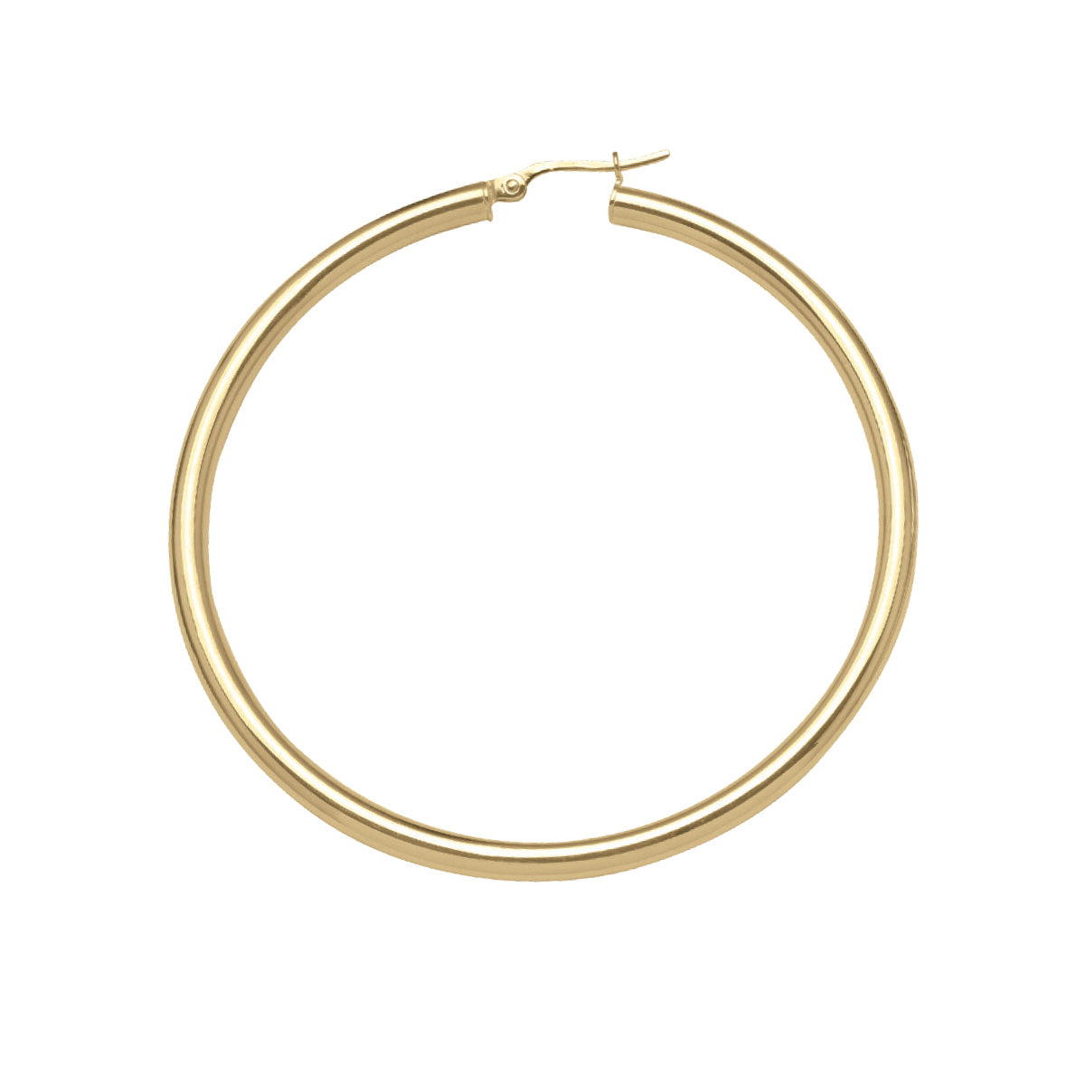 EH0103, Gold Earrings, Hoops, 3 mm Tubing