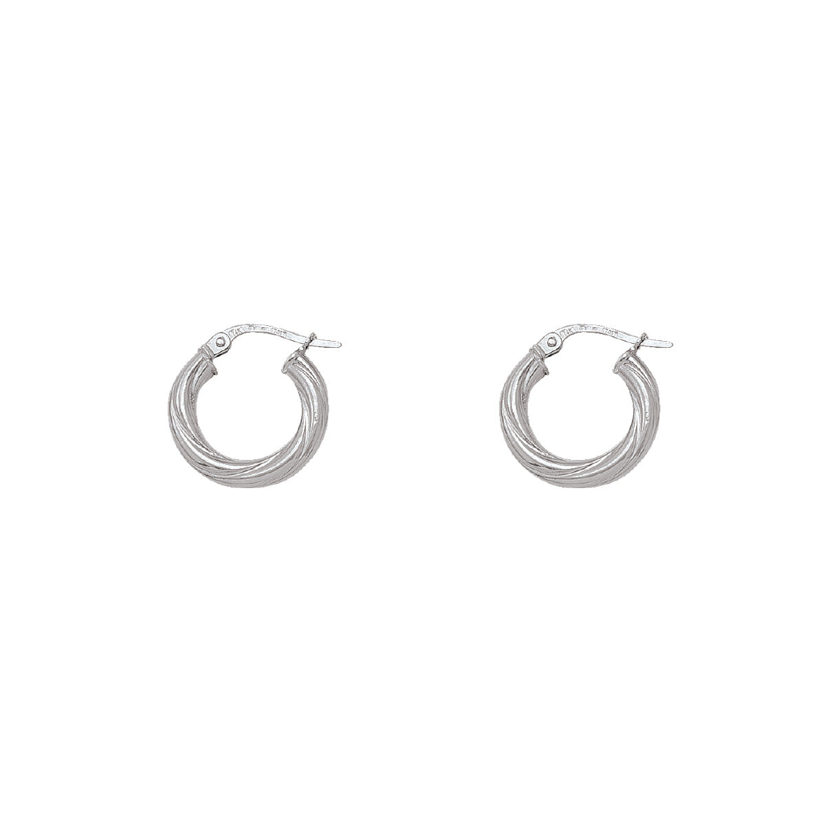 EH0104, Gold Earrings, Hoops, 3 mm Twisted Tubing