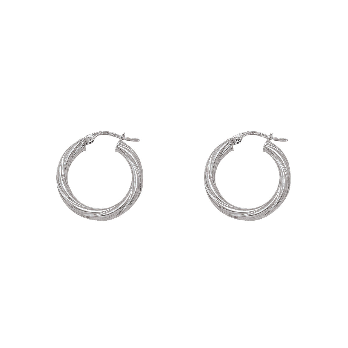 EH0104, Gold Earrings, Hoops, 3 mm Twisted Tubing