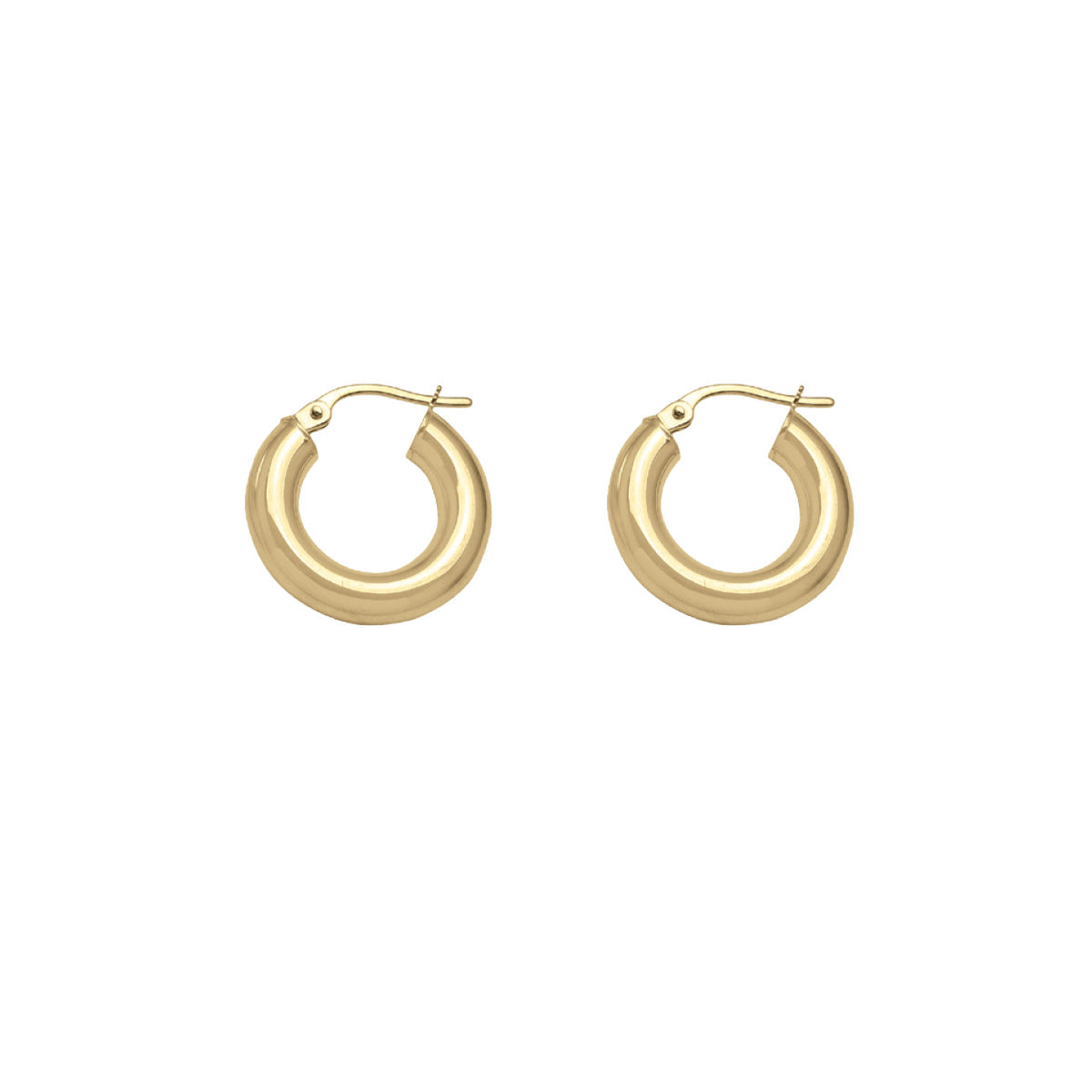 EH0201, Gold Earrings, Hoops, 4 mm Tubing
