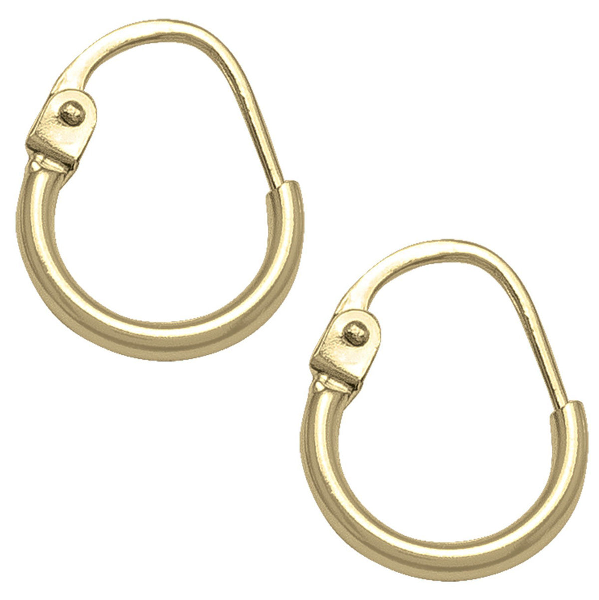 EH0308,  Gold Earrings, Hoops, 2 mm Tubing
