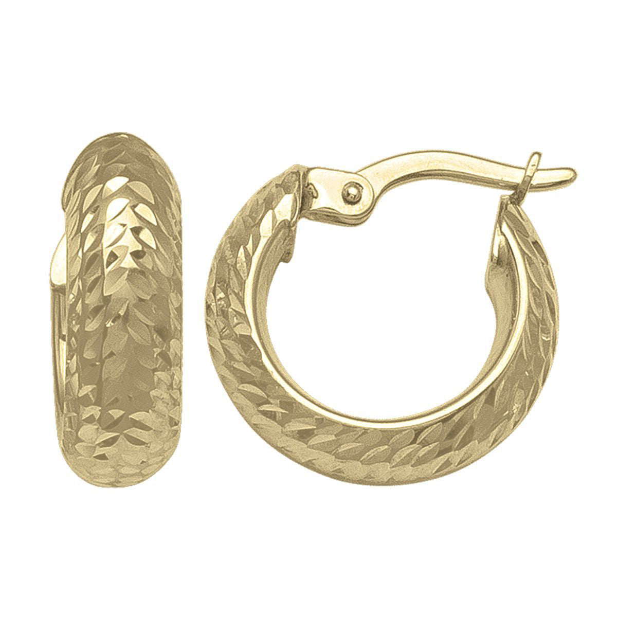 EH0401, Gold Earrings, Hoops, 4.9 mm Tubing