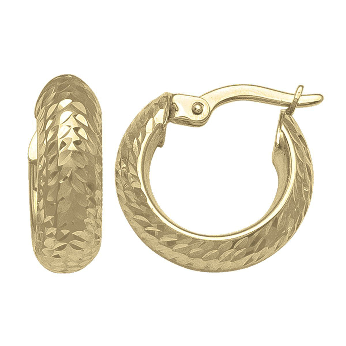EH0401,  Gold Earrings, Hoops, 4.9 mm Tubing