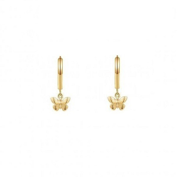 EHG0202, Gold Earrings, Huggies, Butterfly