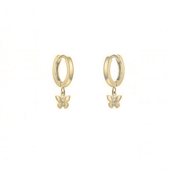 EHG0202, Gold Earrings, Huggies, Butterfly