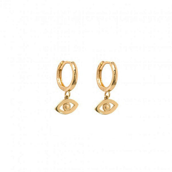 EHG0205, Gold Earrings, Huggies, Evil Eye