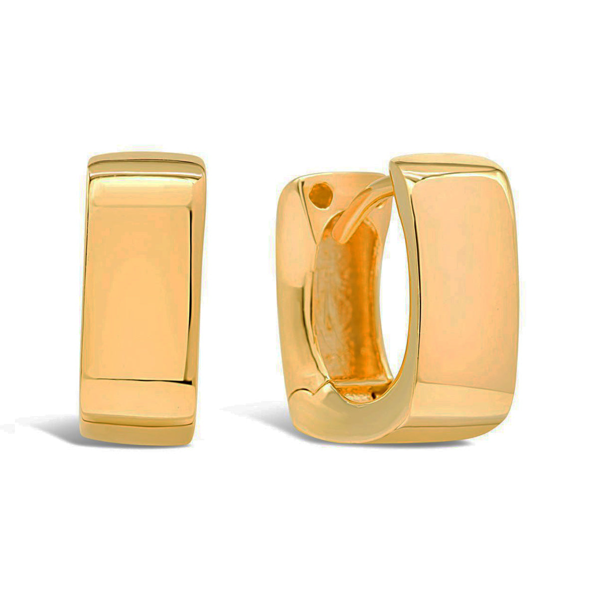 EHG0207, Gold Earrings, Huggies, Square