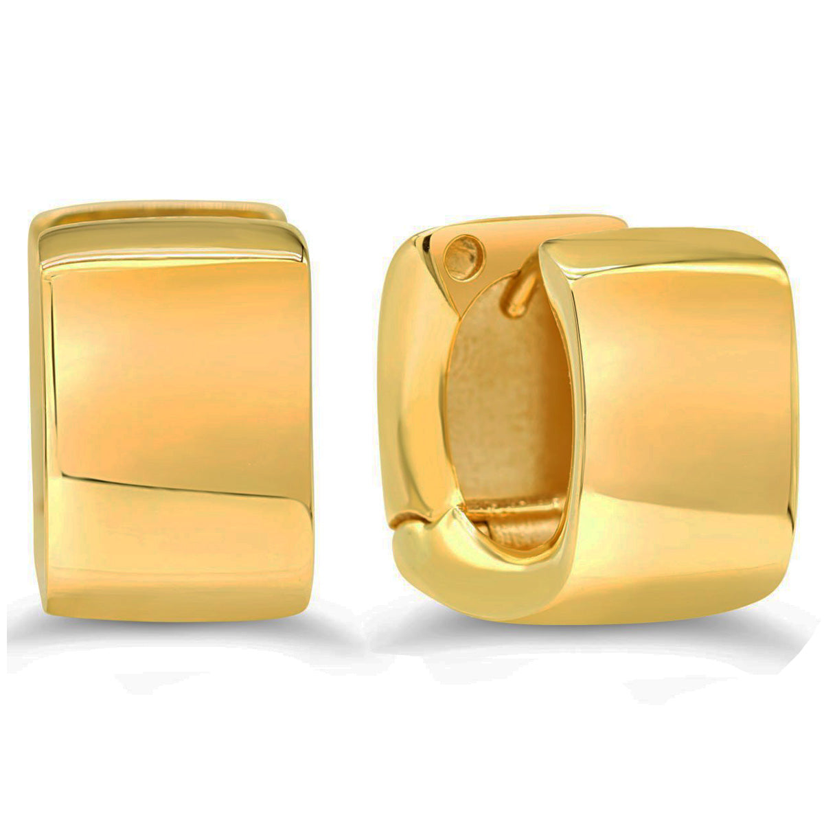 EHG0207, Gold Earrings, Huggies, Square