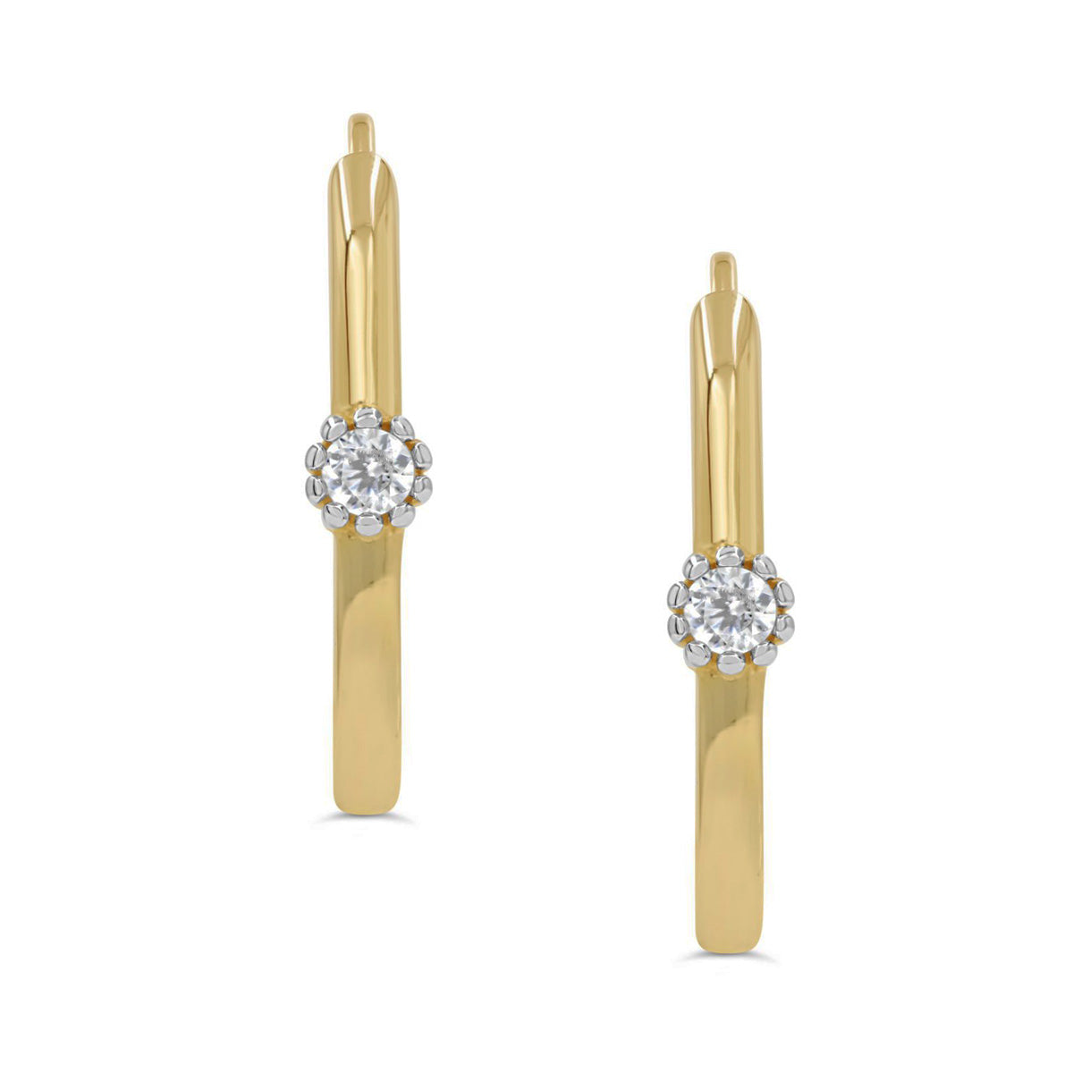 EHG0208, Gold Earrings, Huggies, CZ