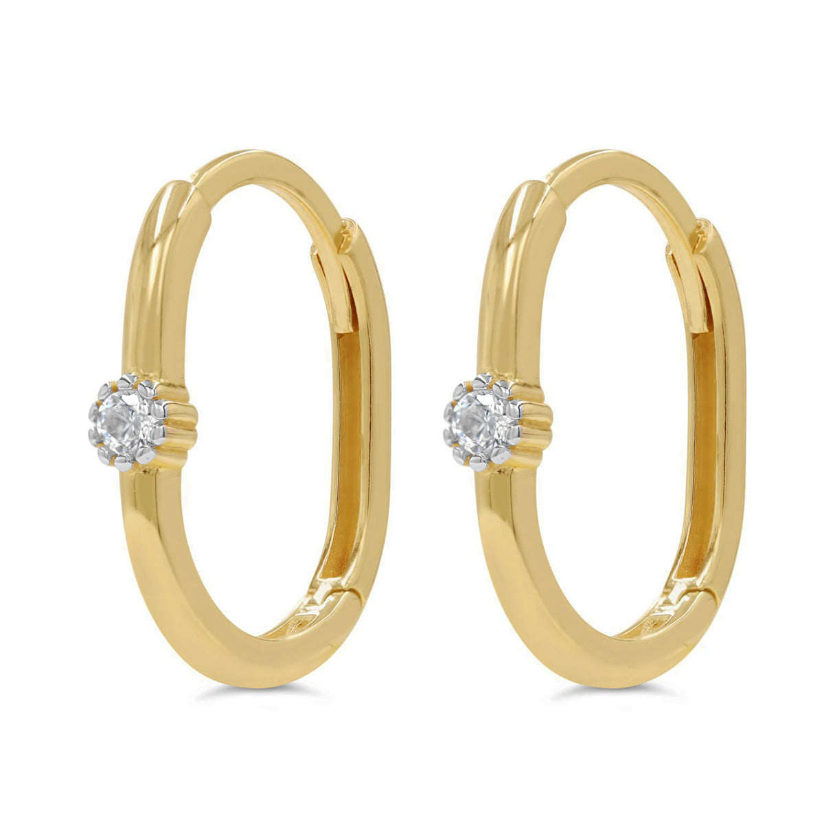 EHG0208, Gold Earrings, Huggies, CZ