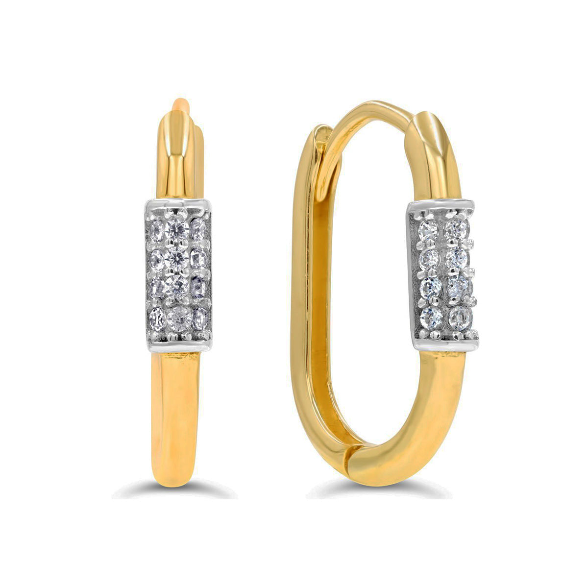 EHG0209, Gold Earrings, Huggies, CZ