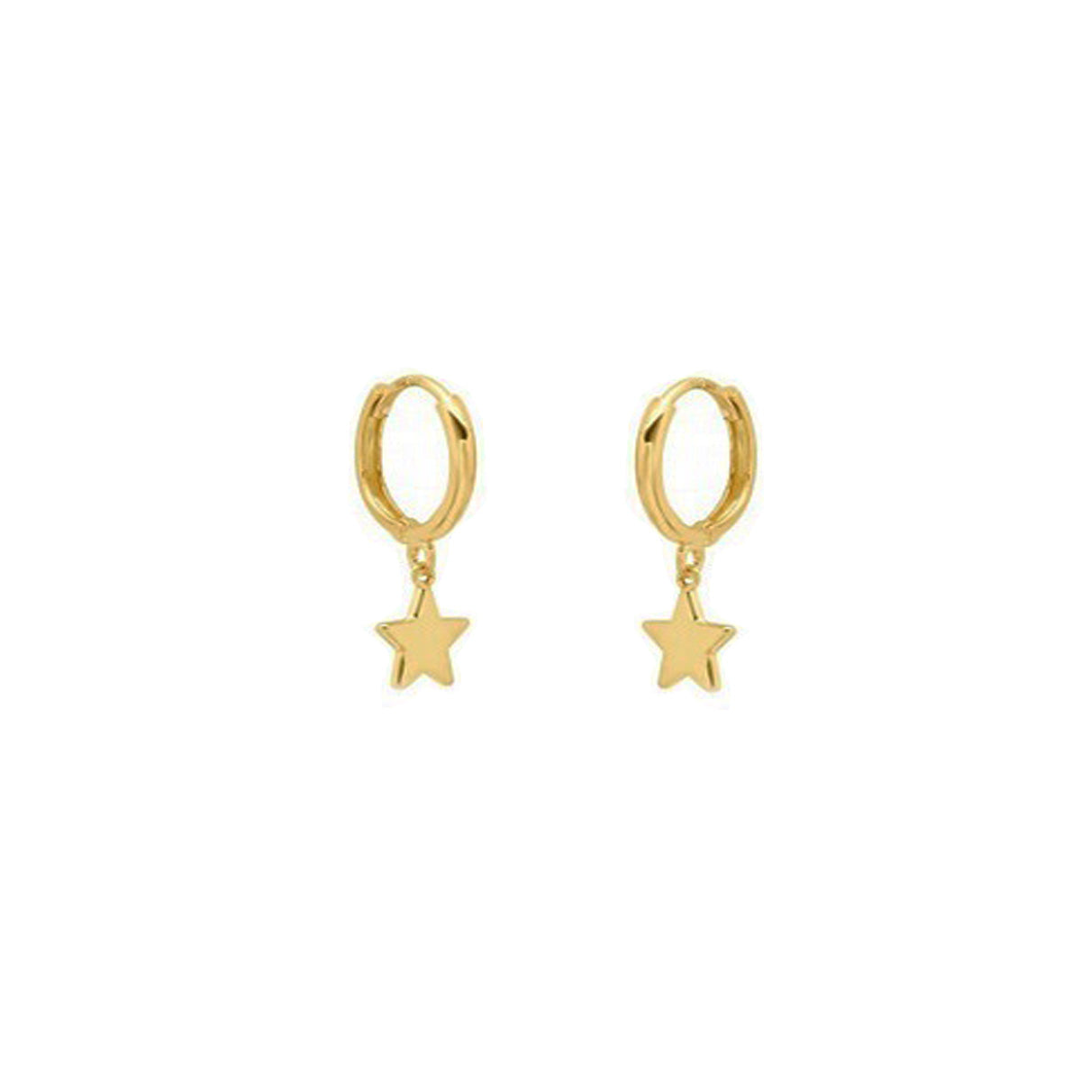 EHG0201, Gold Earrings, Huggies, Star