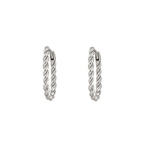EN1508, Gold Earrings, Huggies, Twisted Paper Clip