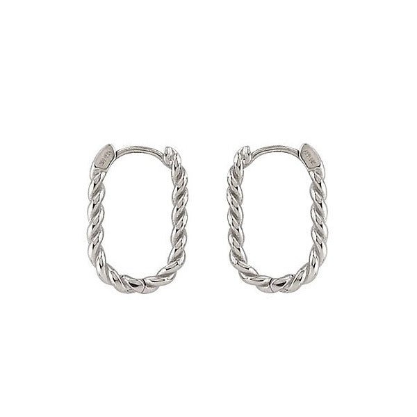 EN1508, Gold Earrings, Huggies, Twisted Paper Clip