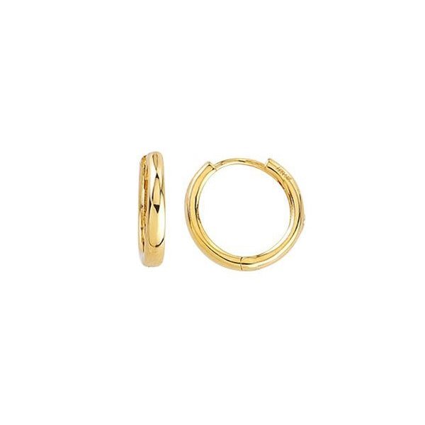 EN1510, Gold Earrings, Huggies, High Polish Plain