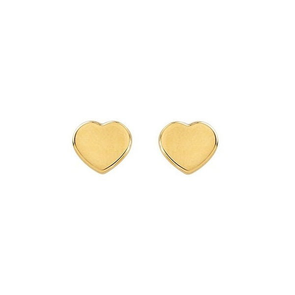 ES0201, Gold Earrings, Studs, Heart