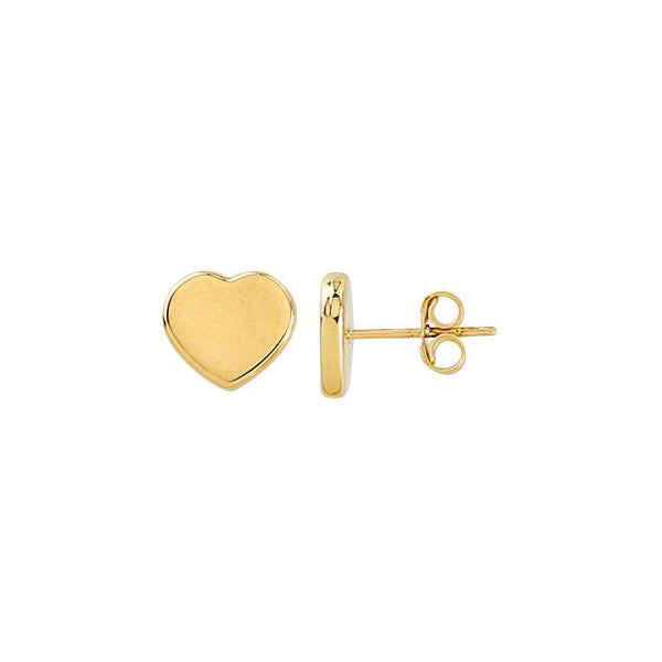 ES0201, Gold Earrings, Studs, Heart