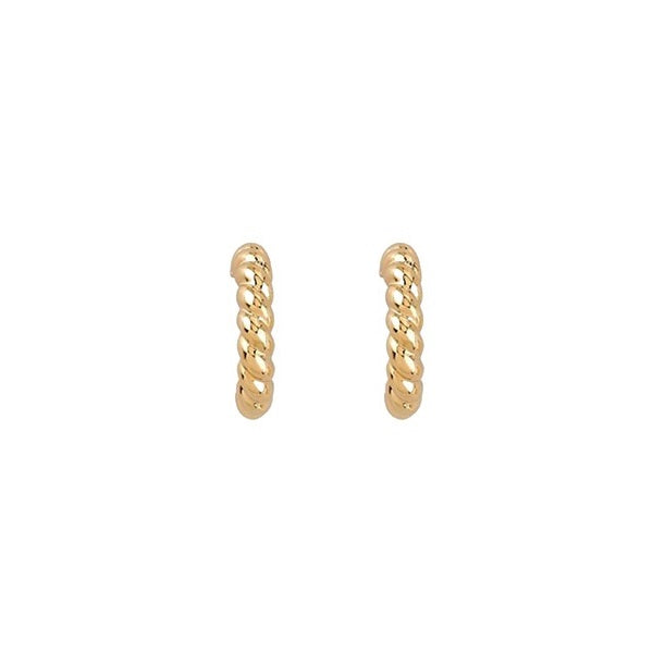 EN1512, Gold Earrings, Studs, Croissant Style