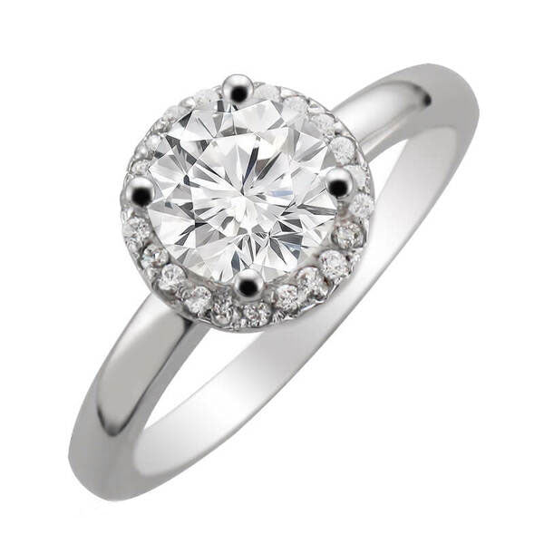 ERHA0201, Gold Halo Engagement Ring, Setting Only, Round