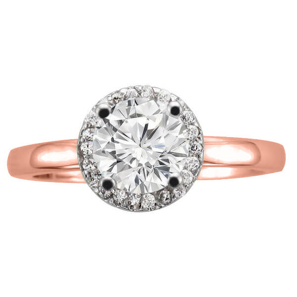 ERHA0201, Gold Halo Engagement Ring, Setting Only, Round