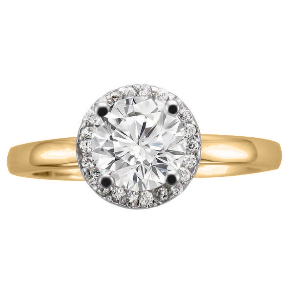 ERHA0201, Gold Halo Engagement Ring, Setting Only, Round