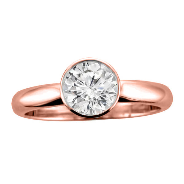 ERS0101, Gold Bezel Solitaire Engagement Ring, Setting Only