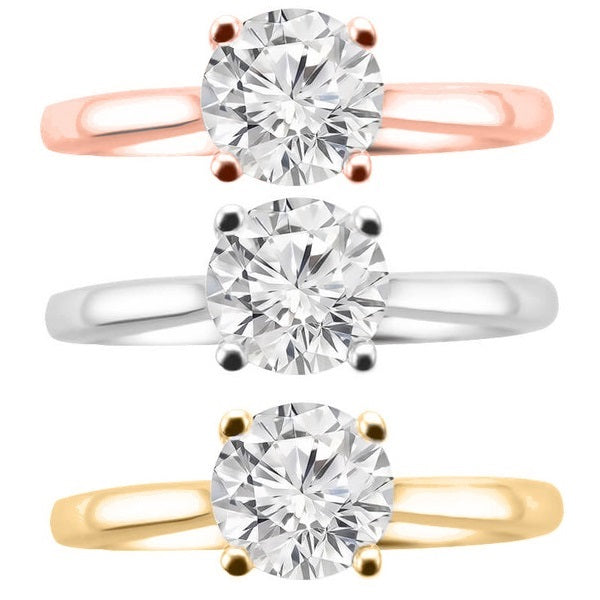 ERS0103, Gold Solitaire Engagement Ring, Setting Only