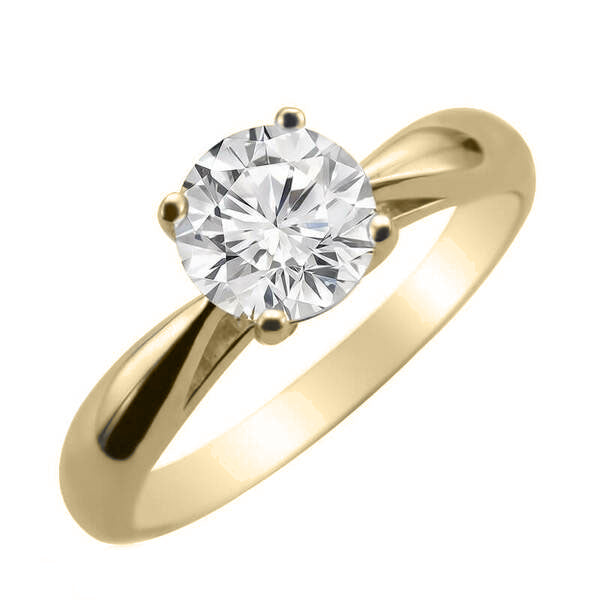 ERS0106, Gold Solitaire Engagement Ring, Setting Only
