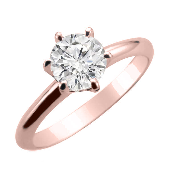 ERS0107, Gold Solitaire Engagement Ring, Setting Only