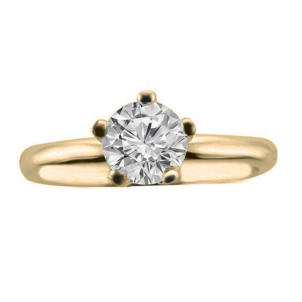 ERS0109, Gold Solitaire Engagement Ring, Setting Only