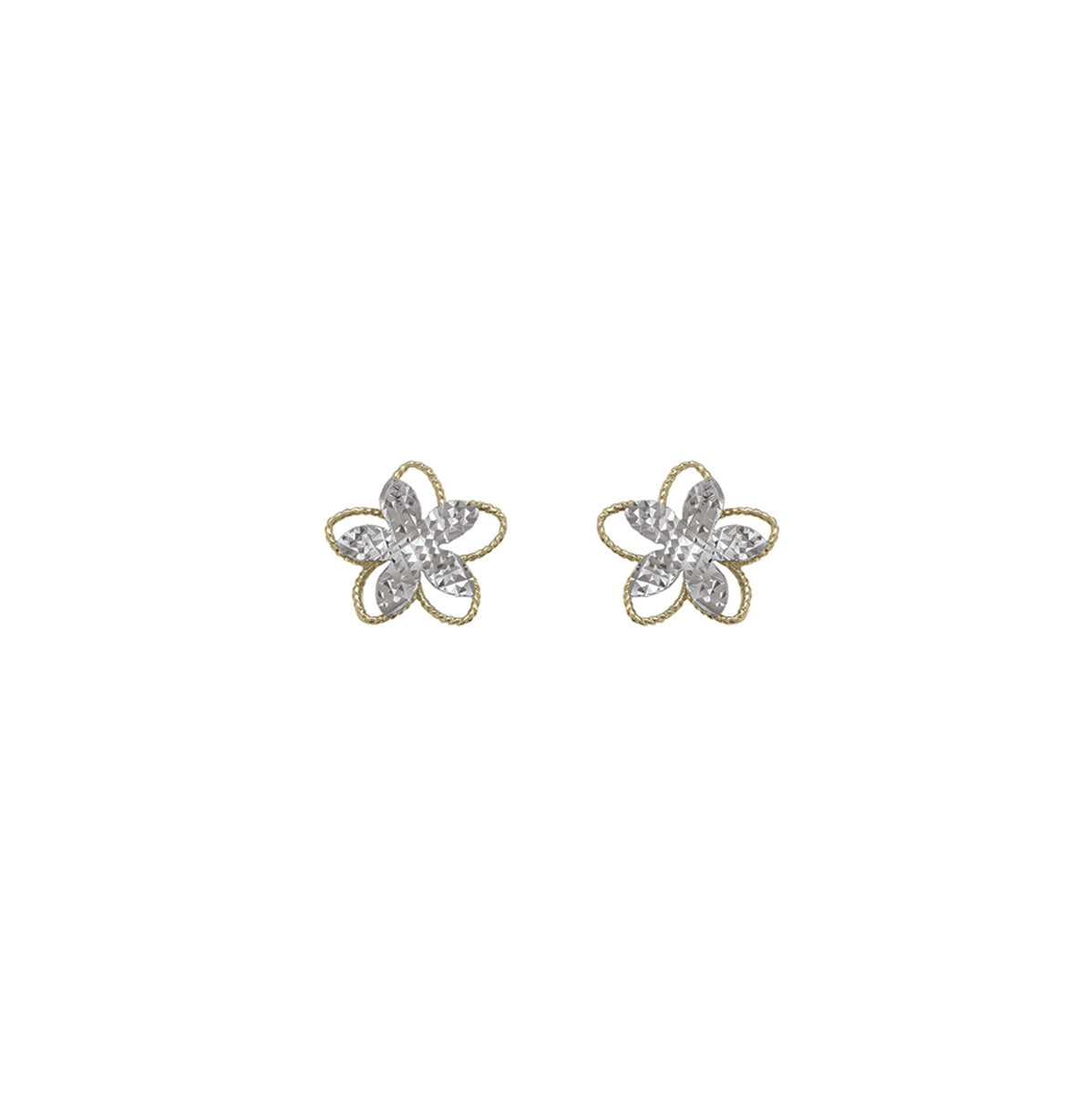 ES0122, Gold Earrings, Studs, Flower