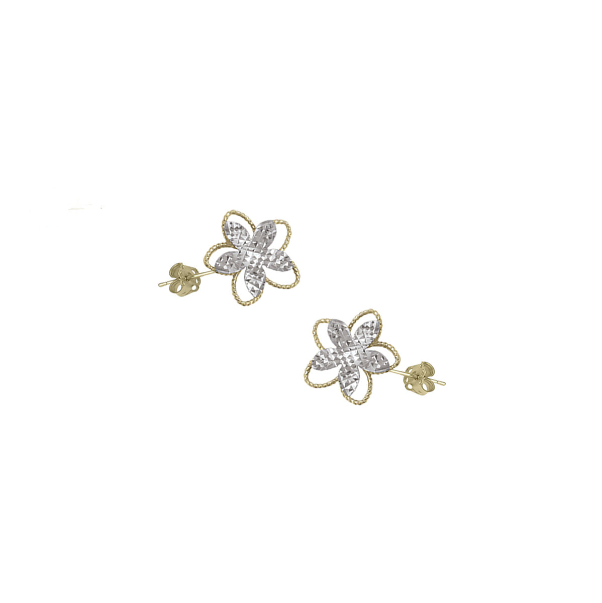 ES0122, Gold Earrings, Studs, Flower