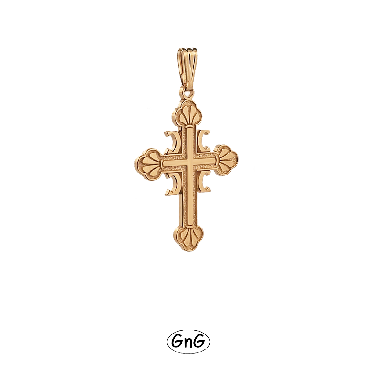 GE09, Gold Serbian Orthodox Cross, 4C, GnG Design