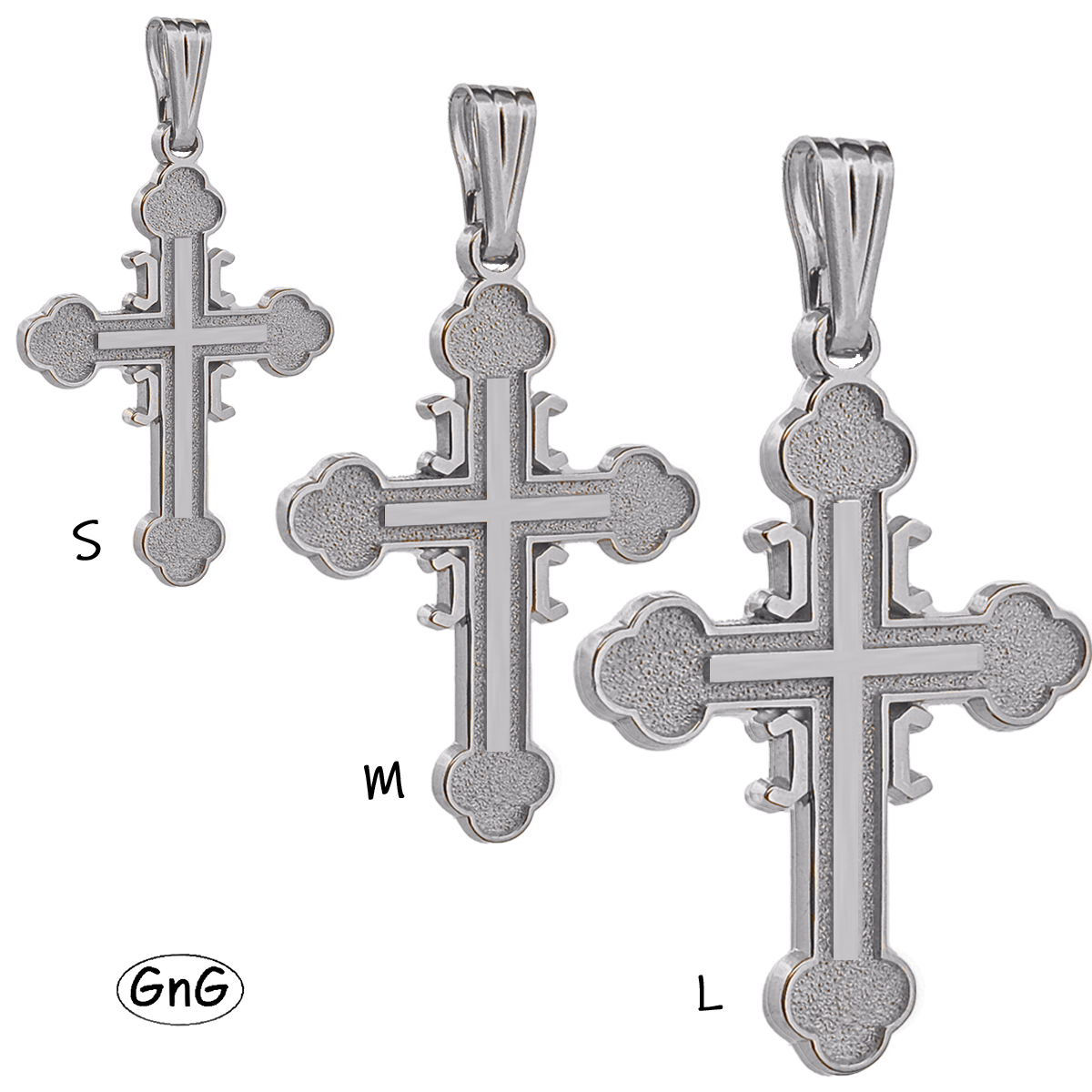 GE10, Gold Serbian Orthodox Cross, 4C, GnG Design