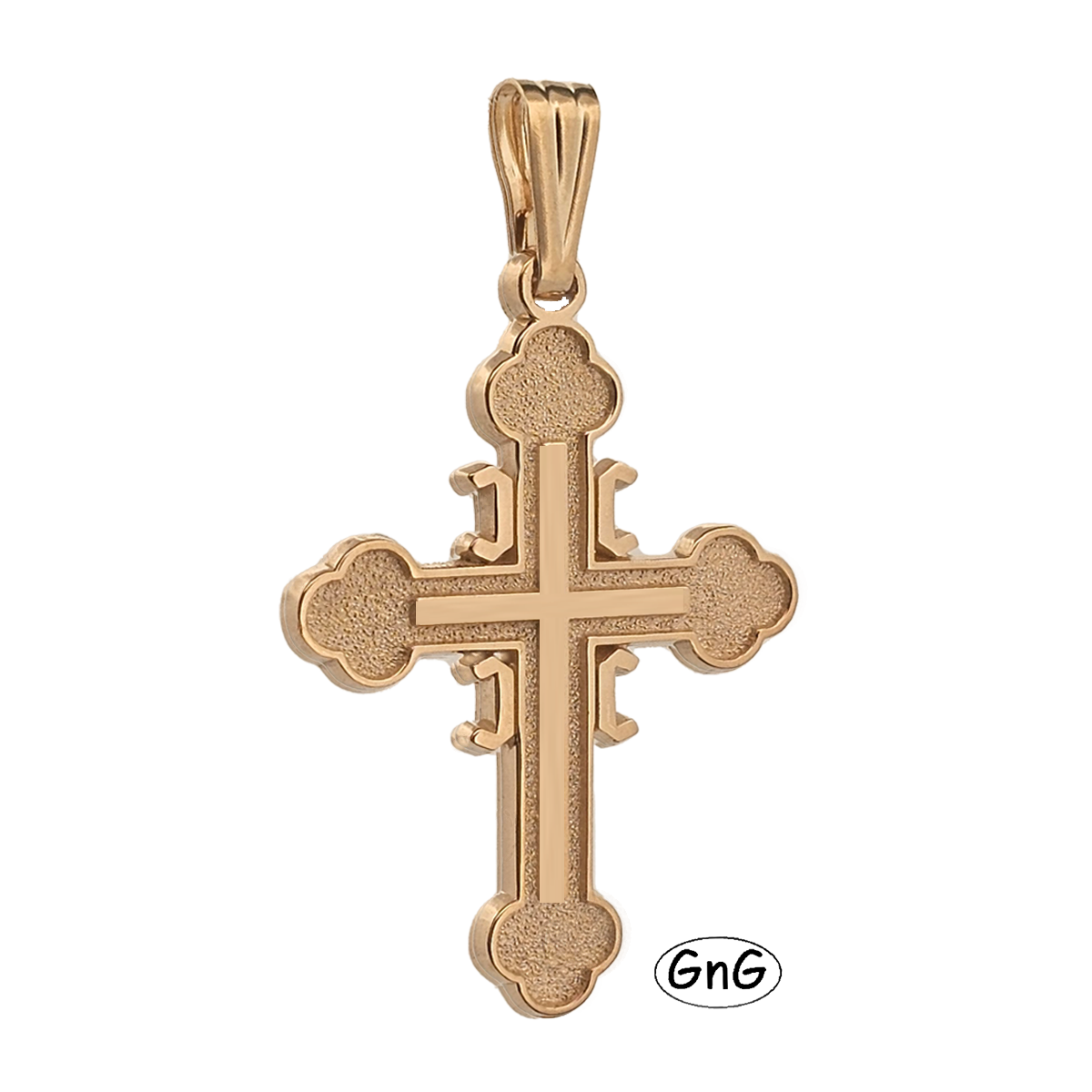 GE10, Gold Serbian Orthodox Cross, 4C, GnG Design