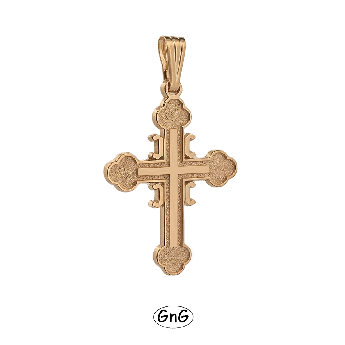 GE10, Gold Serbian Orthodox Cross, 4C, GnG Design