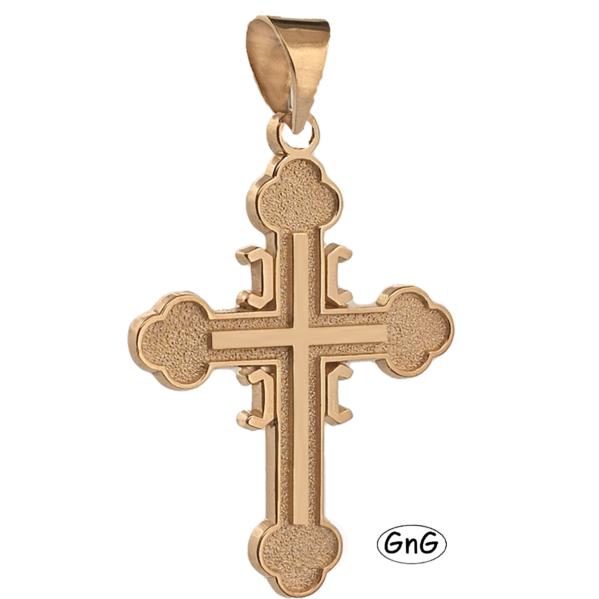 GE10, Gold Serbian Orthodox Cross, 4C, GnG Design