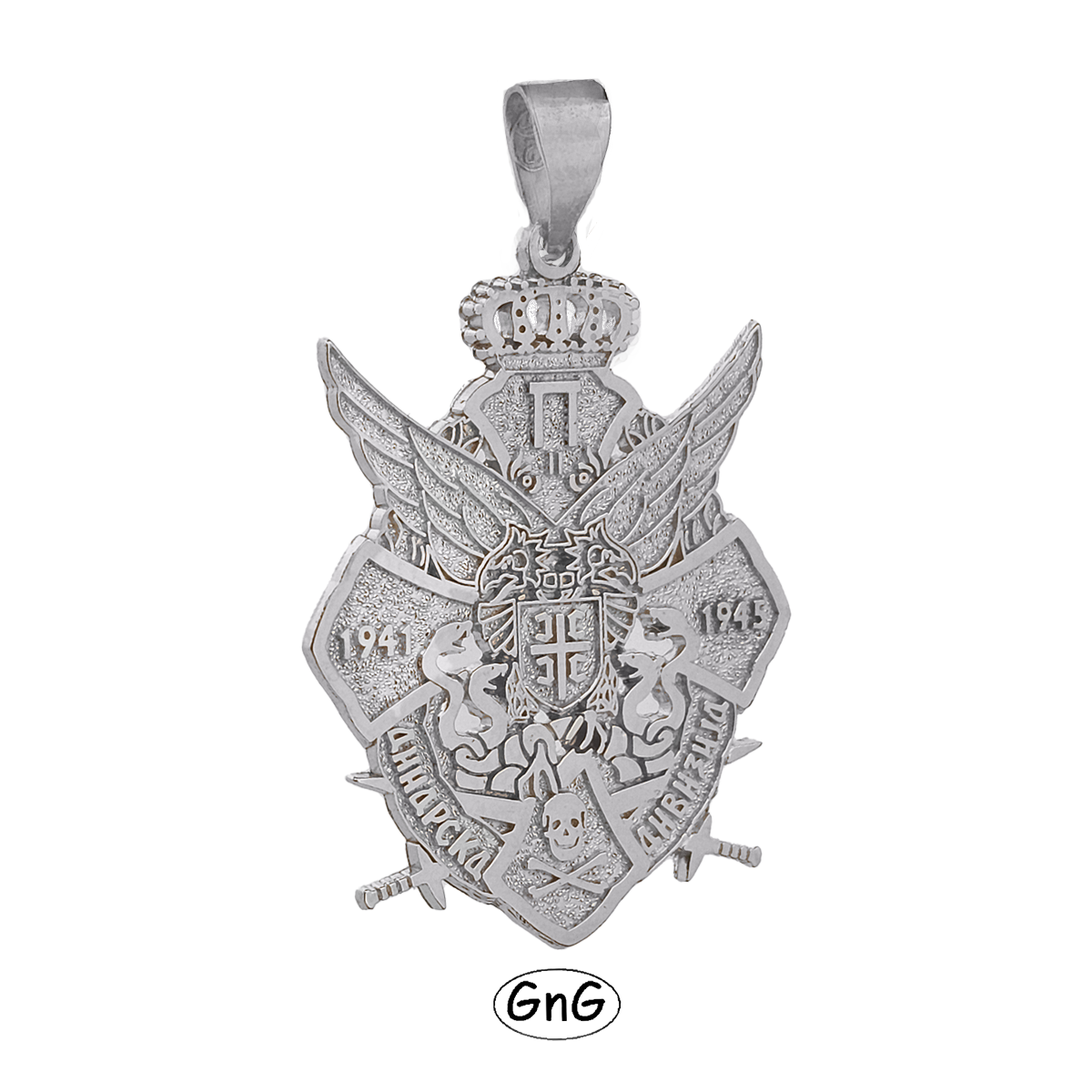 GE13, Gold Serbian Eagle Pendant, Dinarska Divizja, GnG Design