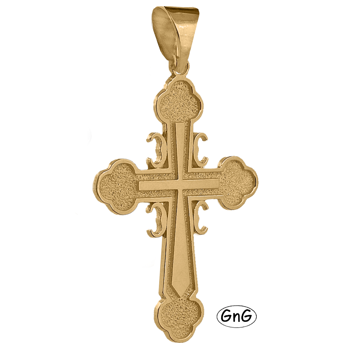 GE16, Gold Serbian Orthodox Cross, 4C, GnG Design