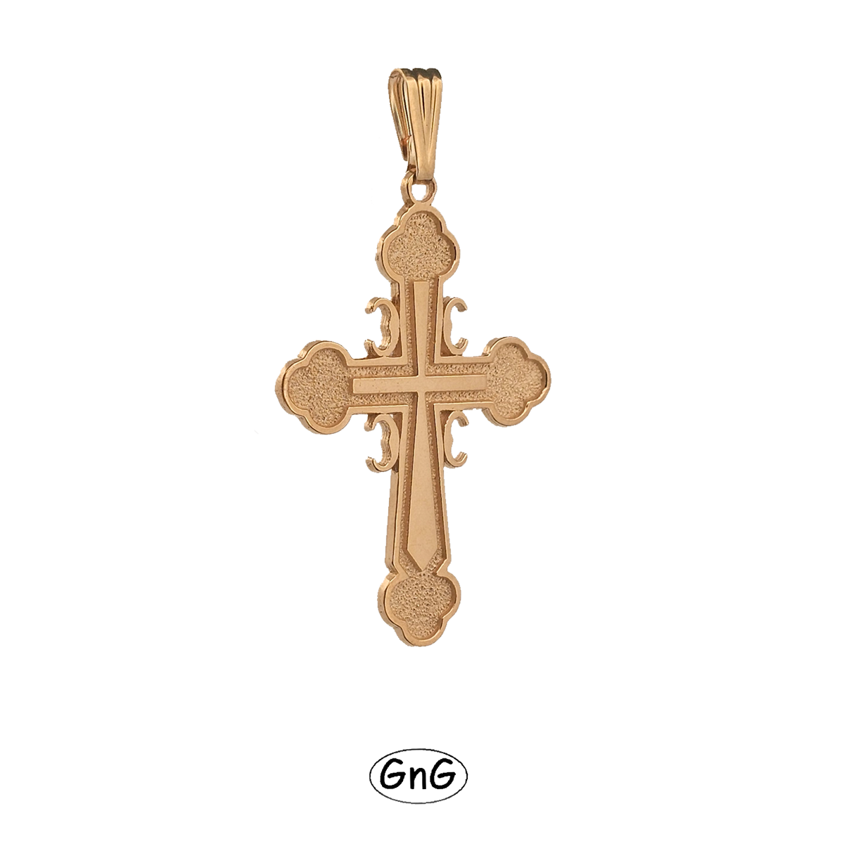 GE16, Gold Serbian Orthodox Cross, 4C, GnG Design