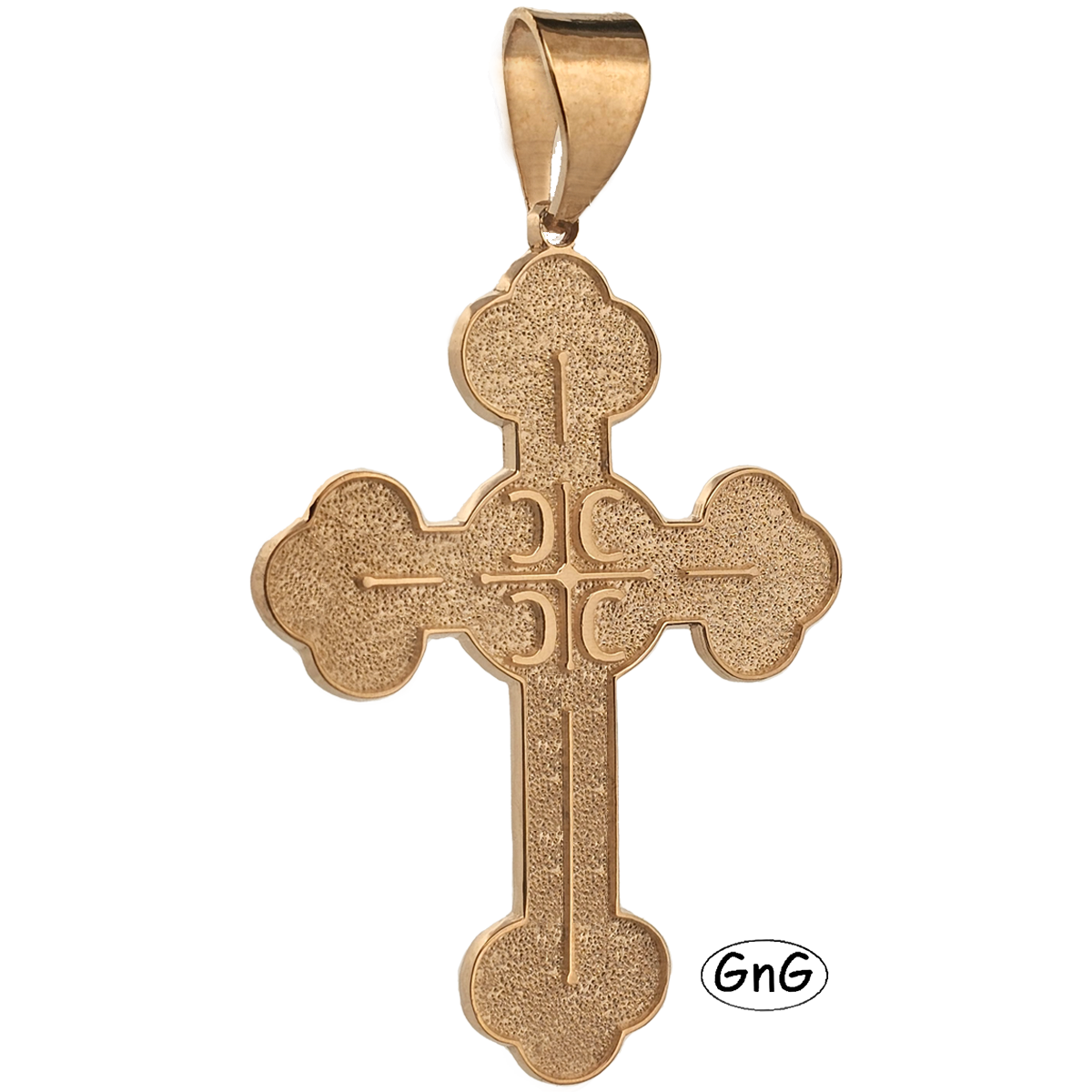 GE18, Gold Serbian Orthodox Cross, 4C, GnG Design