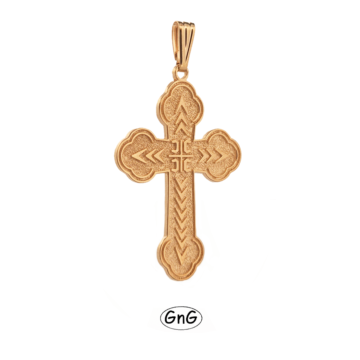 GE25, Gold Serbian Orthodox Cross, 4C, GnG Design