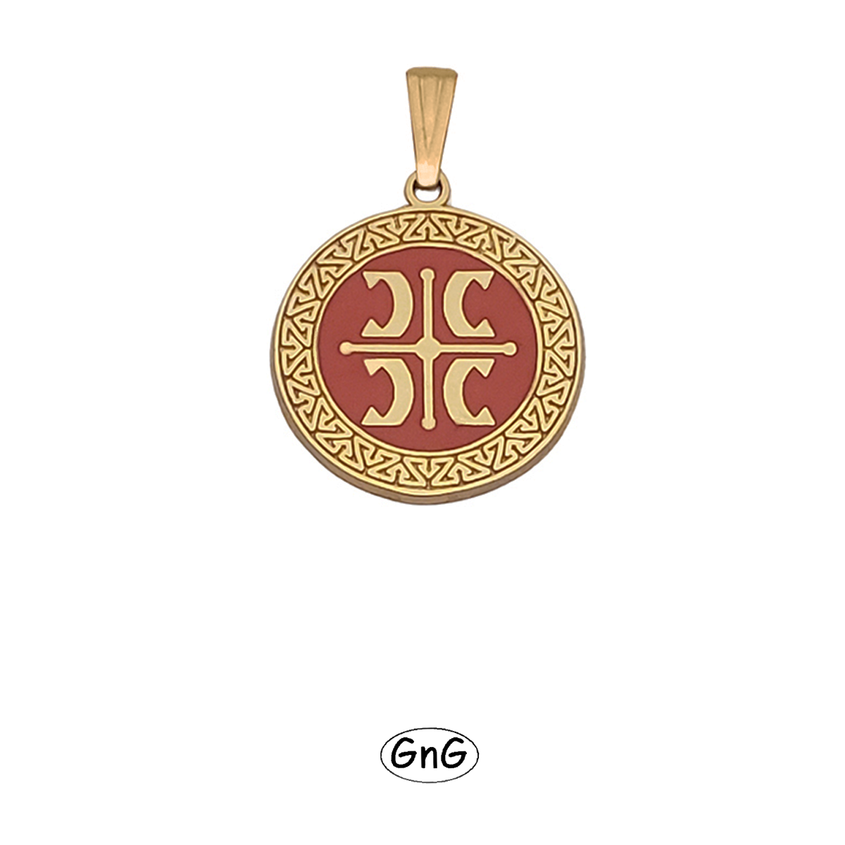 GE30, Gold Serbian Pendant, 4C, GnG Design