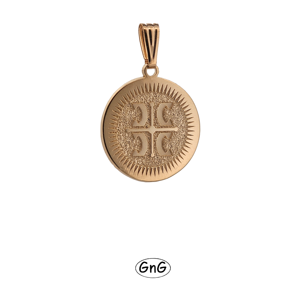 GE31, Gold Serbian Pendant, 4C, GnG Design