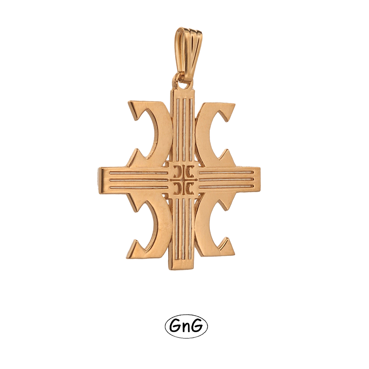 GE32, Gold Serbian Pendant, 4C, GnG Design