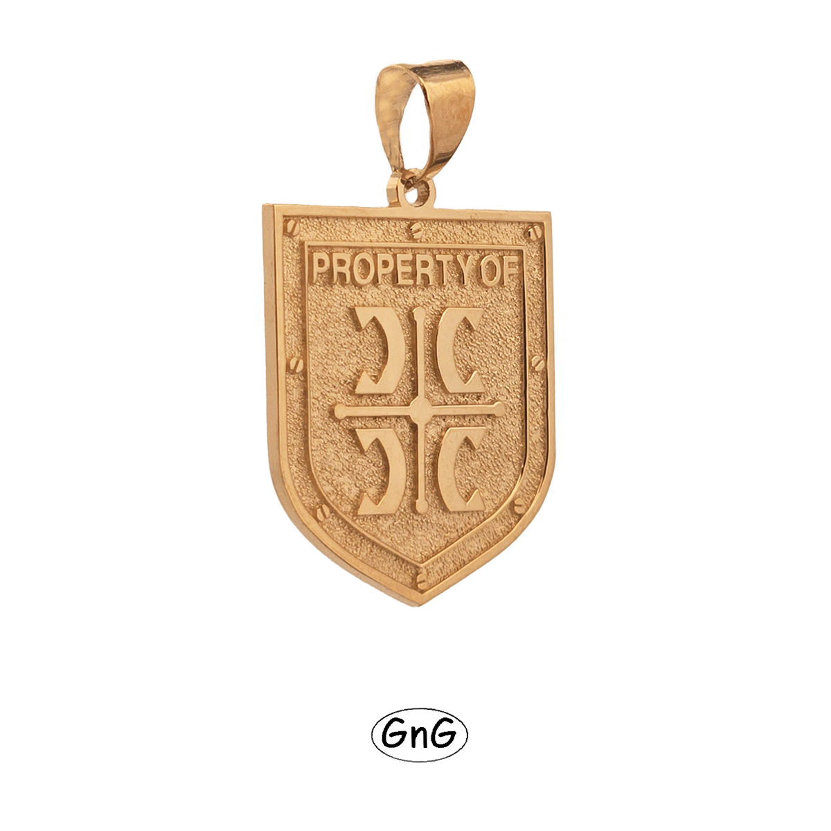 GE33, Gold Serbian Pendant, 4C, GnG Design